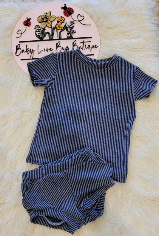 Short Sleeve Lounge Set with Pocket Shorties