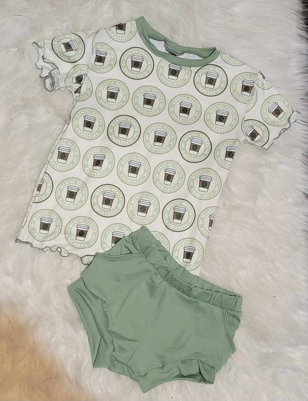 Short Sleeve Lounge Set with Pocket Shorties